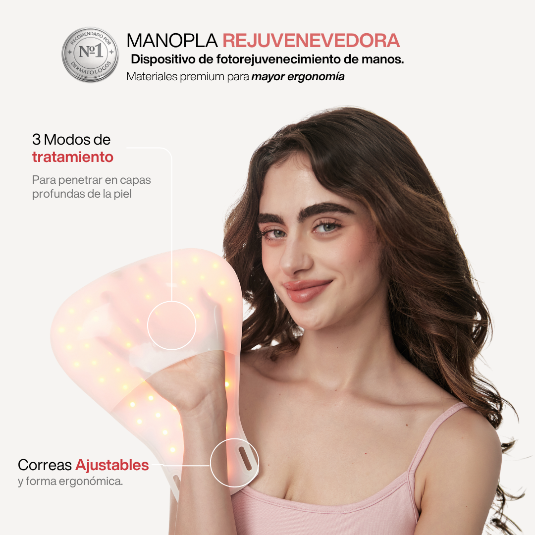 Hand Glow Pro - Manopla Rejuvenecedora LED de Triple Acción