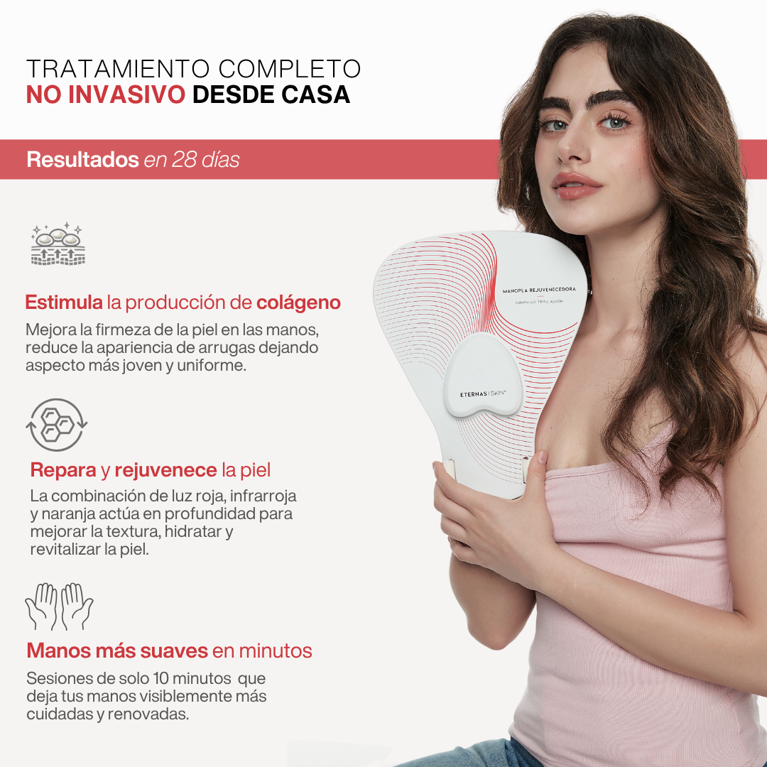 Hand Glow Pro - Manopla Rejuvenecedora LED de Triple Acción