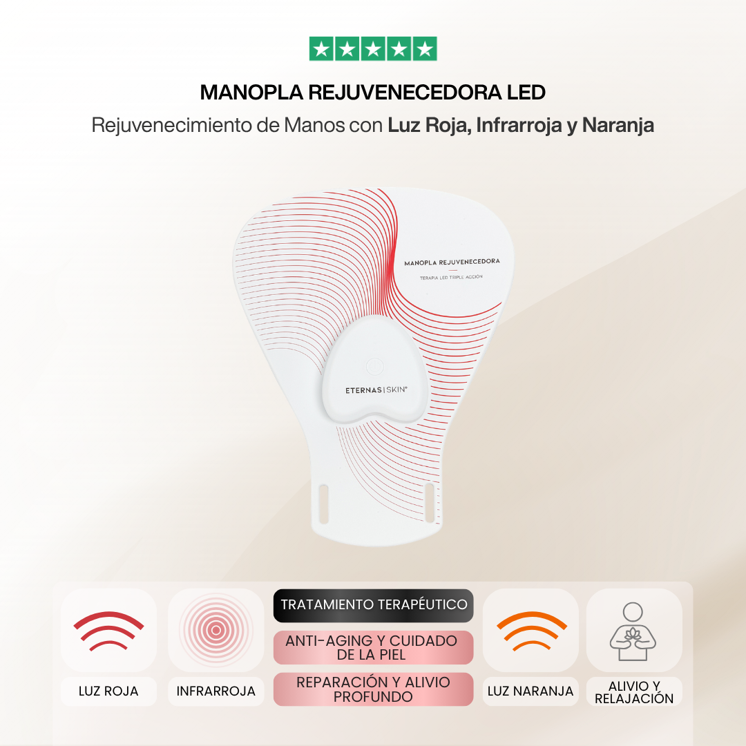 Hand Glow Pro - Manopla Rejuvenecedora LED de Triple Acción
